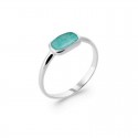 Amazonite ring in 925 silver - Rectangular green stone ring - BAZAR CHIC -