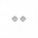 925 silver earrings - Ear stud Ear chips - Shell inspiration