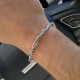 925 Silver Bangle - Barbed style braided twisted wire bracelet - Men's jewelry