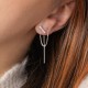 Zircon bar earrings and pendant chain in 925 silver