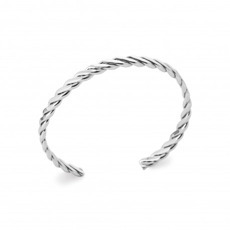Jonc torsadé pour homme - Bracelet en acier inoxydable