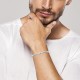 Jonc torsadé pour homme - Bracelet en acier inoxydable