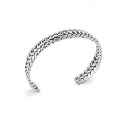 Jonc large torsadé pour homme - Bracelet en acier inoxydable