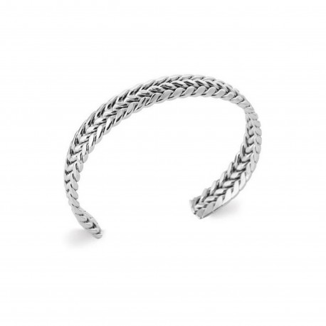 Jonc large torsadé pour homme - Bracelet en acier inoxydable