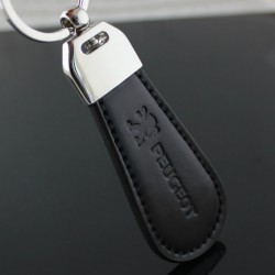 PEUGEOT key chain / Top design (Leatherette with stitching- keychain)