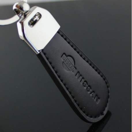 NISSAN key chain / Top design (Leatherette with stitching - Micra Juke Qashqai)