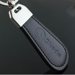 Porte clés Skoda / Top design (Simili cuir et surpiqûre - clef keychain)