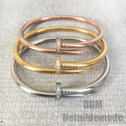 Bracelet "Nail luxury + Strass" silver, gold, Pink gold