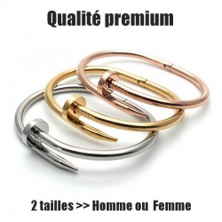 Bracelet "Nail premium version" silver, gold, Pink gold, Black (2 sizes man woman)