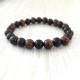Indian Agate Bracelet + faceted 925 silver beads (man / woman)