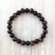 Indian Agate Bracelet + faceted 925 silver beads (man / woman)